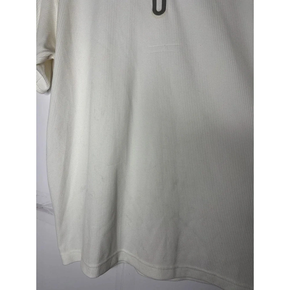 The North Face VaporWick Mens White Quarter‎ Zip Polo Shirt Textured L AT8U